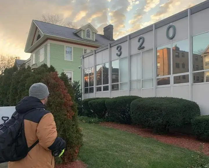 Man looking at an abortion center